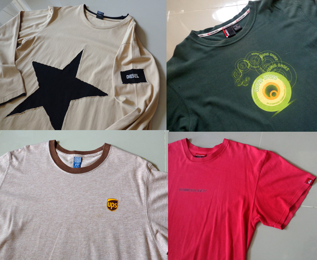 เสื้อแบรนด์ดังแท้ 4 ตัว DIESEL + OSIRIS + UPS + QUIKSILVER แท้ made in mexico