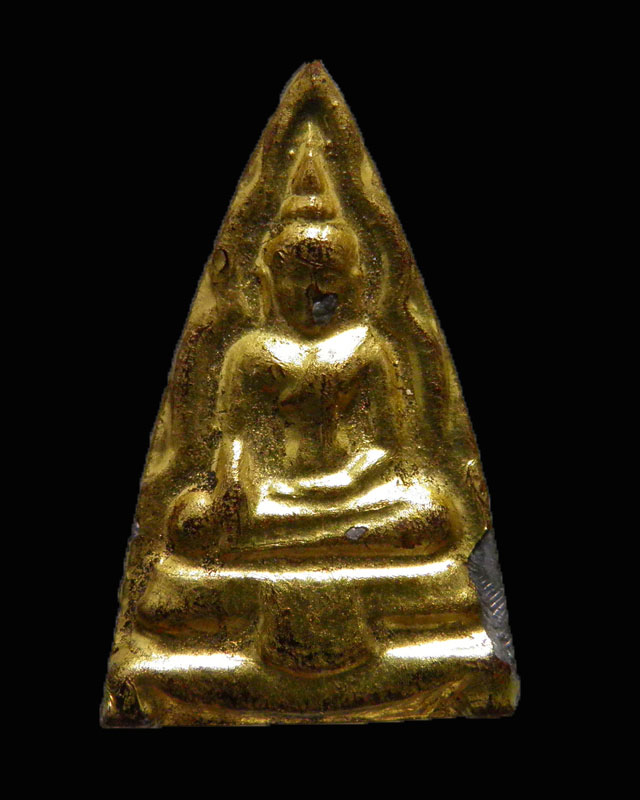 พระเนื้อตะกั่วลงรักปิดทอง รุ่น 2 หลวงพ่อยุ้ย วัดบางกะปิ กรุงเทพฯ พิมพ์เล็ก สร้างจากเนื้อเก่าพระกรุ