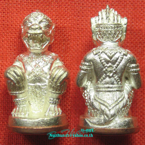 เคาะเดียว หนุมานหลวงปู่คำบุ เนื้อชนวนกระหลั่ยเงินก้นทองแดงอุดสีผึ้งและชานหมาก โค้ด กรรมการ สวยๆ#A