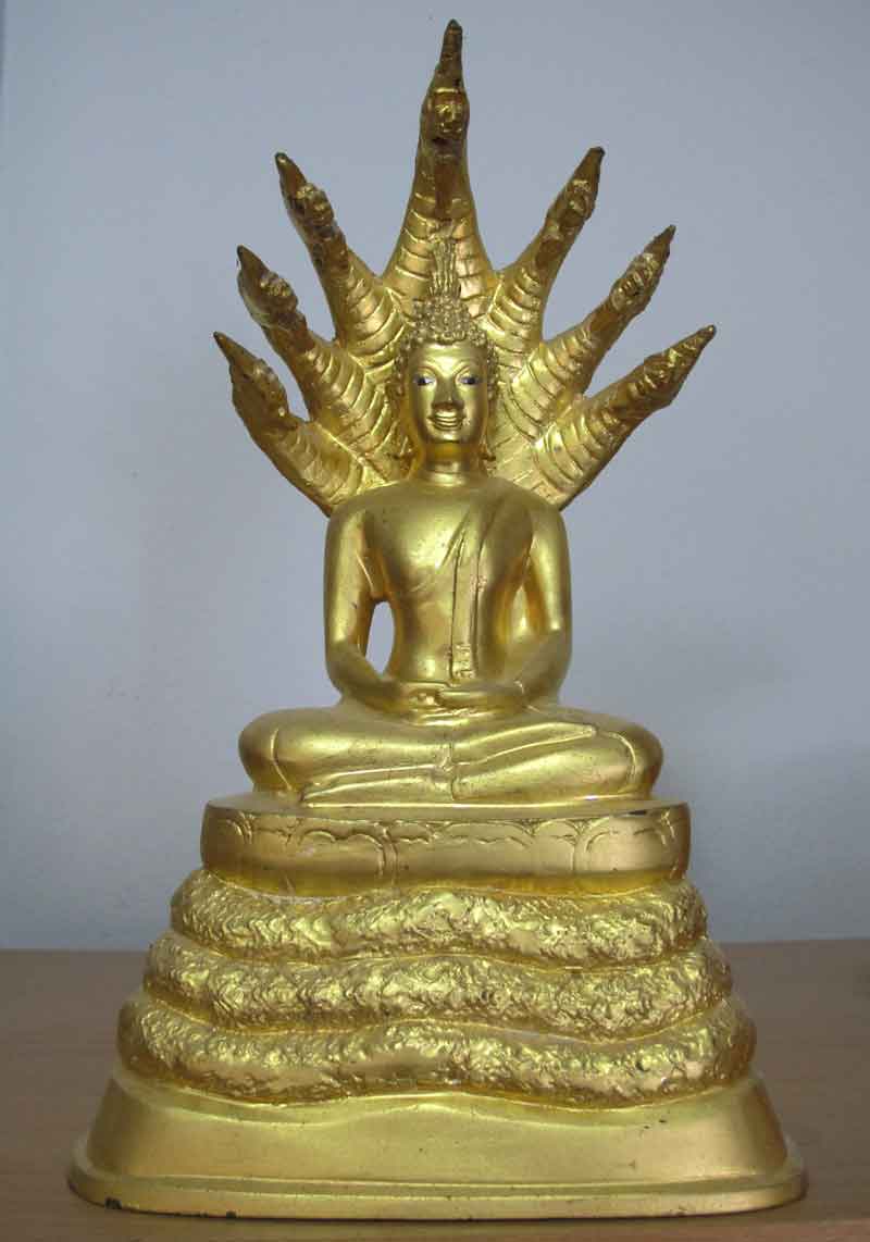 พระบูชา นาคปรก เนื้อโลหะ ขนาด หน้าตัก 5 นิ้ว สวย ไม่ทราบที่