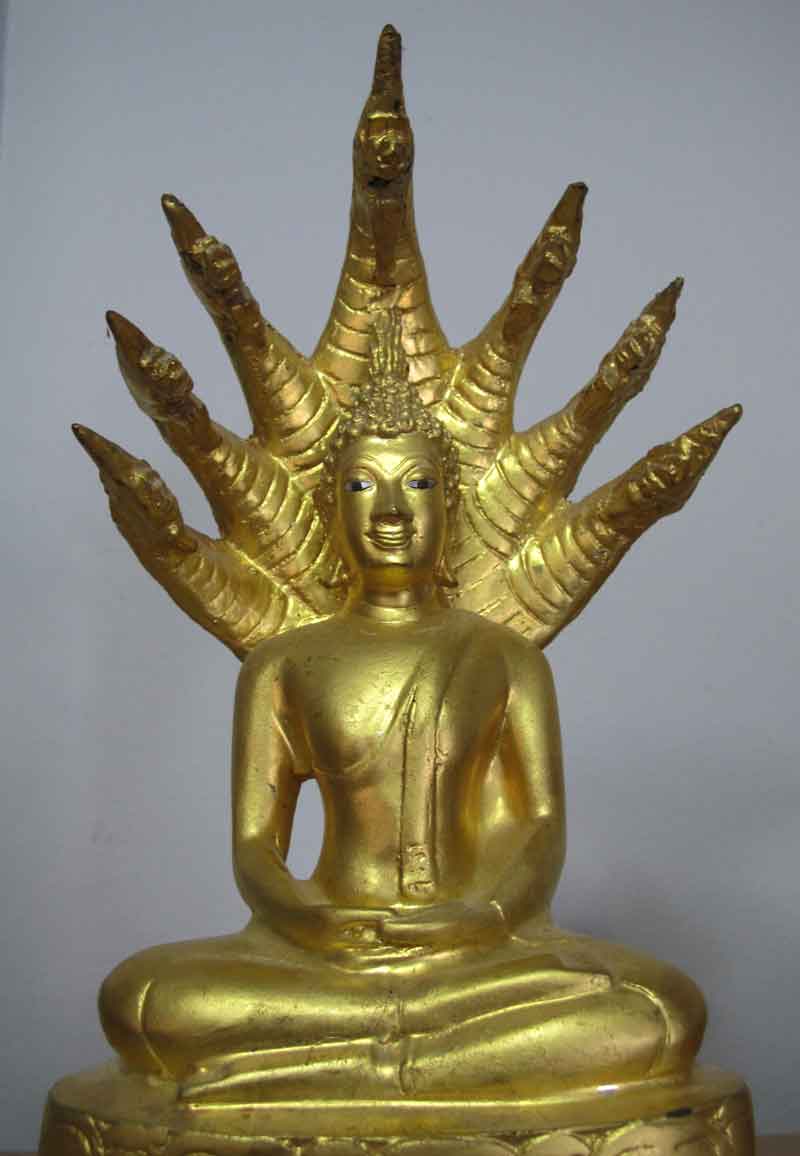 พระบูชา นาคปรก เนื้อโลหะ ขนาด หน้าตัก 5 นิ้ว สวย ไม่ทราบที่