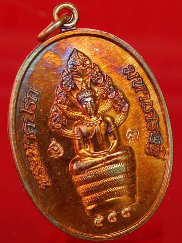 เหรียญแห่งความเจริญรุ่งเรือง “พระนาคปรกมหาเศรษฐี รวยตลอดชาติ” เนื้อทองแดงผิวไฟ