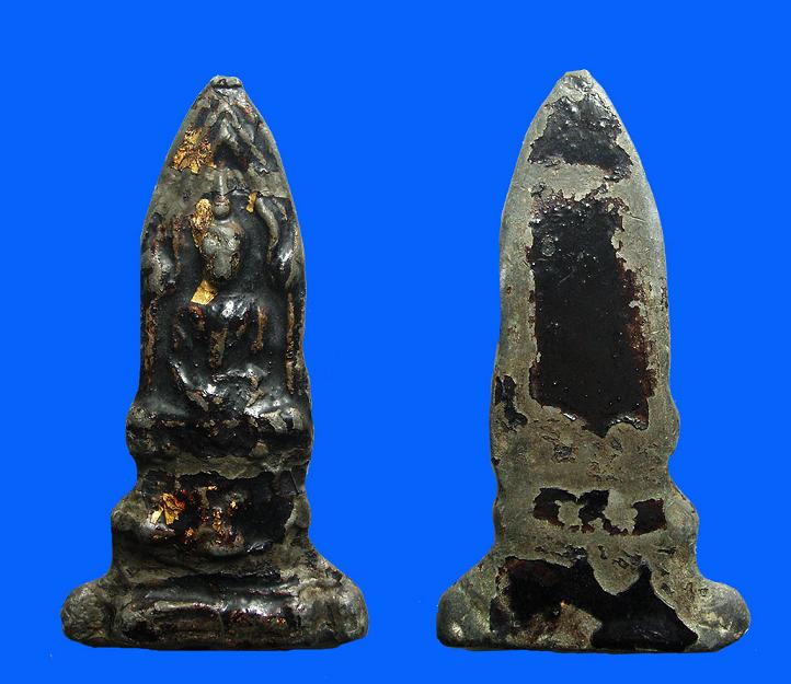 พระโคนสมอเนื้อชินตะกั่ว พิมพ์สมาธิ ลงรักปิดทองสวยๆครับ