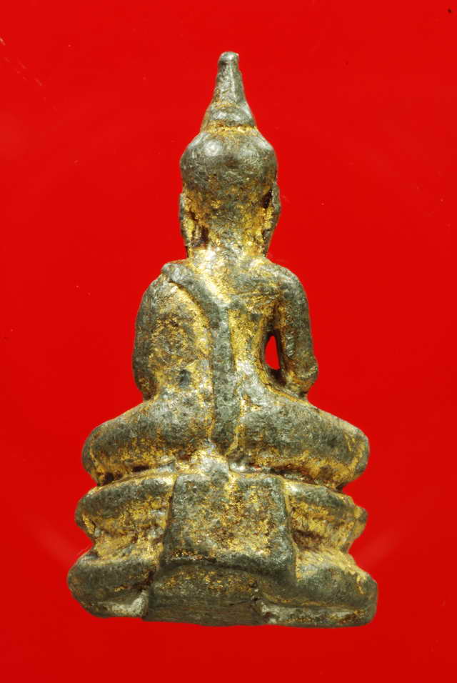 พระกรุวัดเลียบ พิมพ์สมาธิ ชินเงิน กทม. ปิดทองเดิมในกรุ