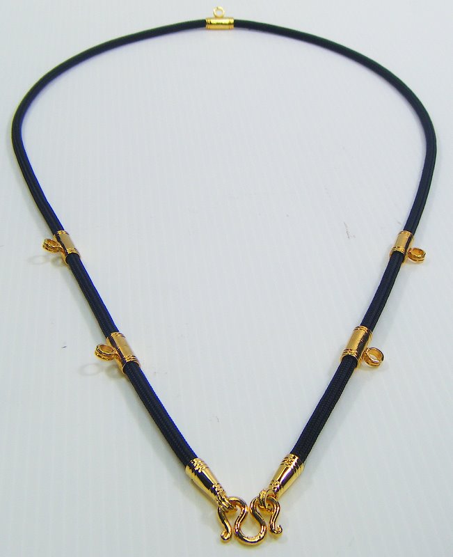 @สร้อยเชือกร่ม ข้อทองไมครอน แบบ 5 + 1 ห่วงหลัง ความยาว 26 นิ้ว สวยหรู&แข็งแรงคงทน(ย้ำหมุดทุกข้อ) 