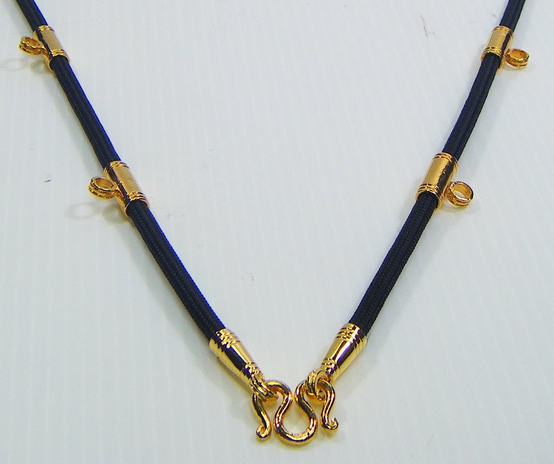 @สร้อยเชือกร่ม ข้อทองไมครอน แบบ 5 + 1 ห่วงหลัง ความยาว 26 นิ้ว สวยหรู&แข็งแรงคงทน(ย้ำหมุดทุกข้อ) 