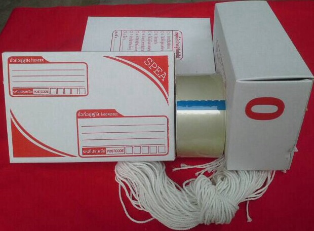 +New  Design  กล่องไปรษณีย์ไดคัทสีขาว No. 0 ขนาด 11*17*6ซม. + เชือก เทป+++