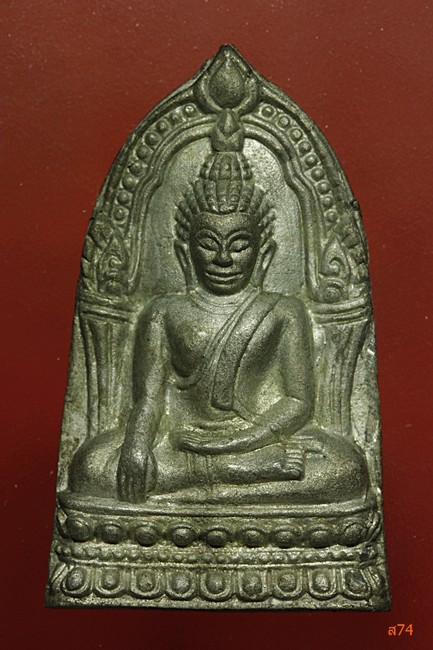 พระพุทธชินราชใบเสมาชินเงิน รุ่นประทานพร ปี 2547 เนื้อชินปรอทขาว พร้อมกล่องเดิม