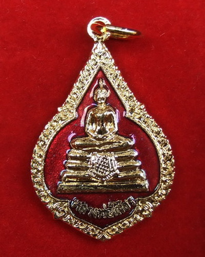 เหรียญ ล.พ.โสธร ฉลองกรุงรัตนโกสินทร์ 200 ปี พ.ศ.2525 พิมพ์เล็ก กะไหล่ทองลงยาสีแดง + สีเขียว สภาพสวย