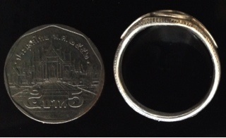  (เคาะเดียว) แหวน หลวงพ่อเงิน วัดดอนยายหอม หุ้มเงิน สภาพสวย