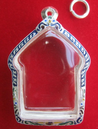 ตลับเงินแท้ แกะลาย ลงยา ยกซุ้ม สำหรับใส่พระขุนแผน ลป.ทิม ลพ.สาคร ลป.บัว งานแกะมือสวยๆๆ