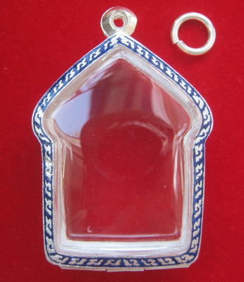 ตลับเงินแท้ แกะลาย ลงยา ยกซุ้ม สำหรับใส่พระขุนแผน ลป.ทิม ลพ.สาคร ลป.บัว งานแกะมือสวยๆๆ