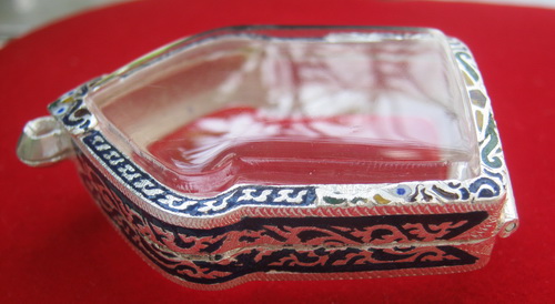 ตลับเงินแท้ แกะลาย ลงยา ยกซุ้ม สำหรับใส่พระขุนแผน ลป.ทิม ลพ.สาคร ลป.บัว งานแกะมือสวยๆๆ