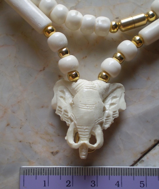 สร้อยกระดูกช้าง  สลับทองไมครอน  ห่วงกลางหัวช้าง เคาะเดียว 