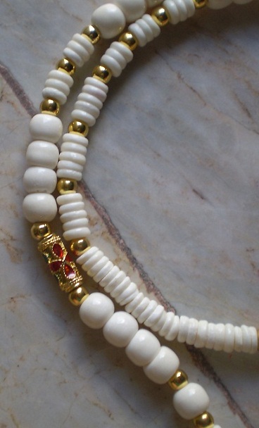 สร้อยกระดูกช้าง  สลับทองไมครอน  ห่วงกลางหัวช้าง  เคาะเดียว 