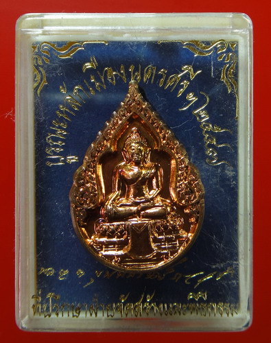 เหรียญหยดน้ำพระพุทธสิหิงค์เนื้อทองแดงนอกรุ่นหลักเมืองนครศรีฯ 2547