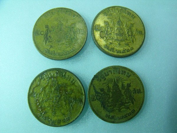 เหรียญ 50 สตางค์ ปี 2500 ทีเดียว 4 เหรียญ เคาะเดียว (รายการ 50 บาท)