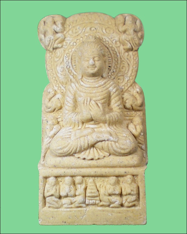 หลวงปู่เหรียญ วรลาโภ วัดอรัญบรรพต จ.หนองคาย พระผงปางปฐมเทศนา ปี41 มอบเกศา, จีวร,พระธาตุ