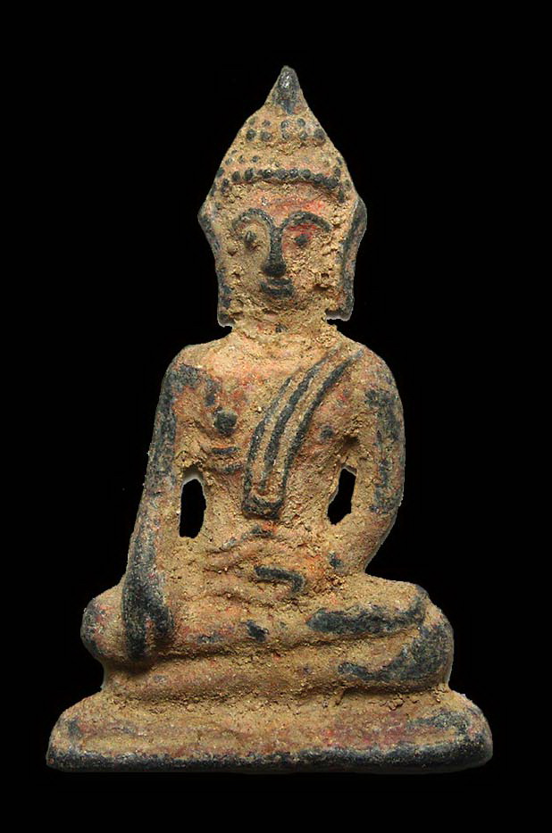 พระอู่ทองฐานเขียง กรุวัดเทวสังฆาราม จ.กาญจนบุรี เนื้อชินตะกั่ว