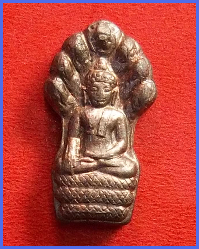 ปรกใบมะขาม หลวงพ่อเจ็ก วัดระนาม สิงห์บุรี เนื้อทองแดง (A2)