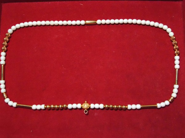 สร้อยงาช้างประดับทองคำแท้