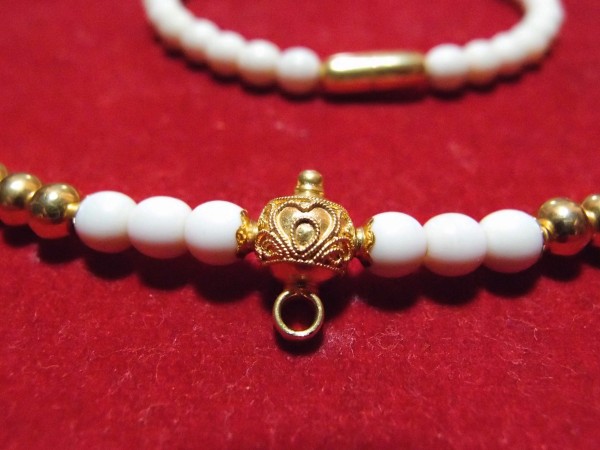 สร้อยงาช้างประดับทองคำแท้