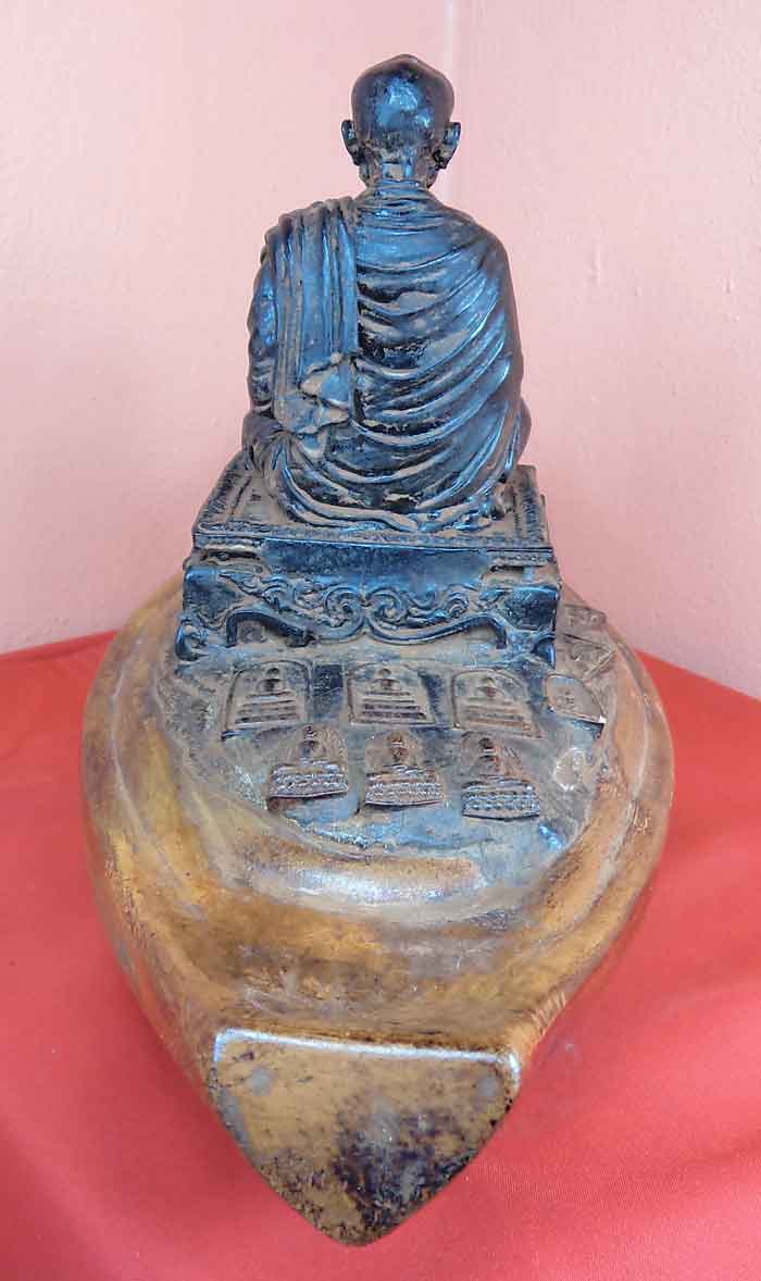 ***สมเด็จพุฒาจารย์(โต พรหมรังสี) นั่งเรือสำเภาเงินสำเภาทอง เนื้อศิลาแลงหล่อ ขนาดบูชา***โภคทรัพย์ เงิ