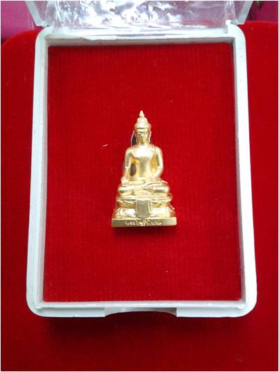 พระไพรีพินาศ เนื้อชุบทองพ่นทราย ฐาน ๑ ซม. วัดท่าขนุน