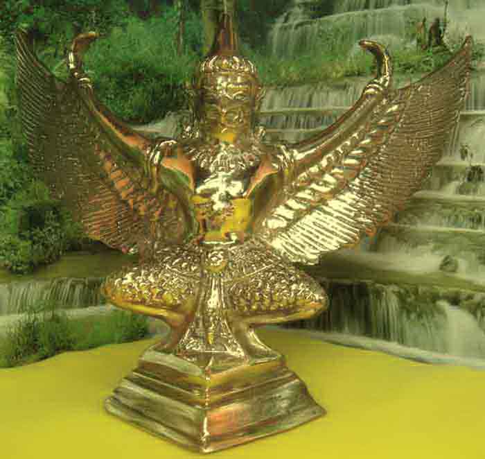 (((วัดใจเคาะเดียว ๑๐บาทแดง))) พญาครุฑ เนื้อทองเหลืองขัดเงา เครื่องหมายแห่งสิทธิอำนาจและความเป็นมงคลข