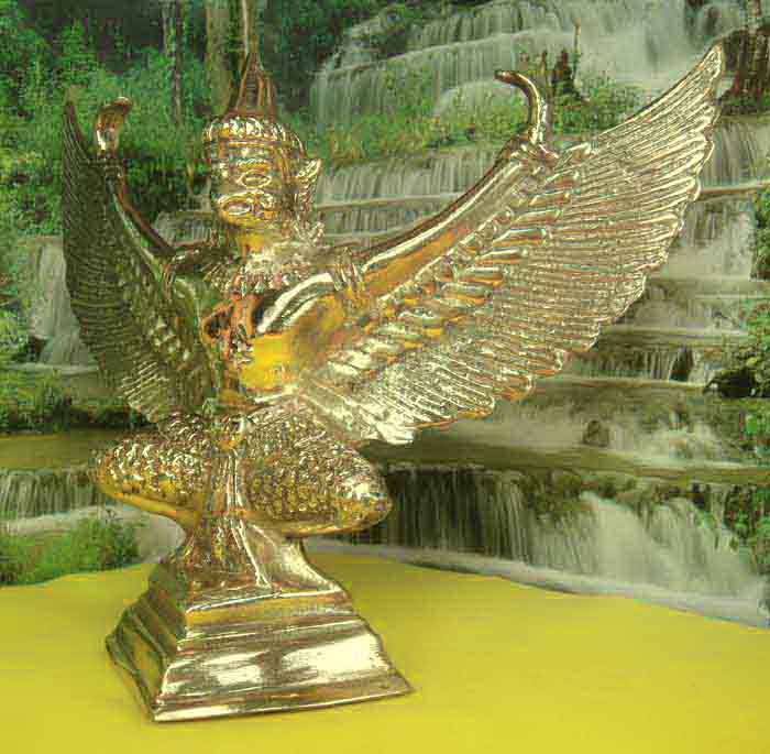(((วัดใจเคาะเดียว ๑๐บาทแดง))) พญาครุฑ เนื้อทองเหลืองขัดเงา เครื่องหมายแห่งสิทธิอำนาจและความเป็นมงคลข