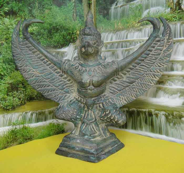 ((( วัดใจเคาะเดียว ๑๐ บาท แดง))) พญาครุฑ เนื้อทองเหลืองสนิมเขียว เครื่องหมายแห่งสิทธิอำนาจและความเป็