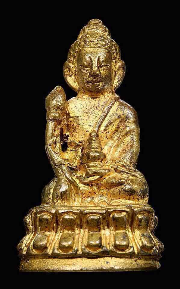 ก้นเบ้าเปียกทอง!!>พระกริ่งสายรกพระพุทธเจ้า เนื้อทองผสม หลวงปู่ ญาท่านสวน วัดนาอุดม สวยๆแบบนี้หายาก