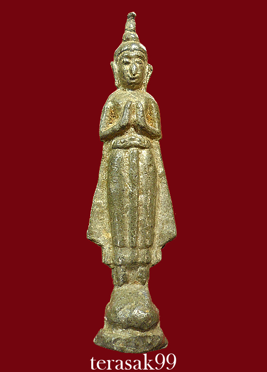 พระกรุวัดเลียบ พิมพ์ยืนปางห้ามญาติ เนื้อชินเงิน กรุงเทพฯ