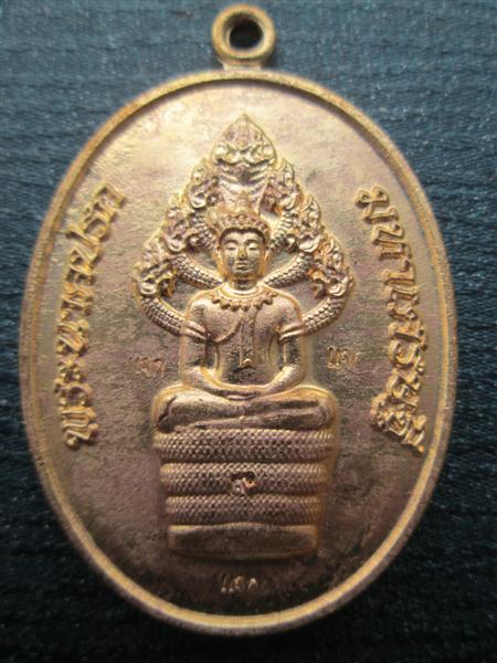 เหรียญพระนาคปรกมหาเศรษฐีรวยตลอดชาติ เนื้อทองลำอู่ ตอกโค๊ตแจก+โค๊ต9 ปี2557 (1)