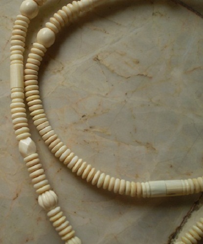 สร้อยงาช้างล้วน  ห่วงกลางหัวช้าง  เคาะเดียว 