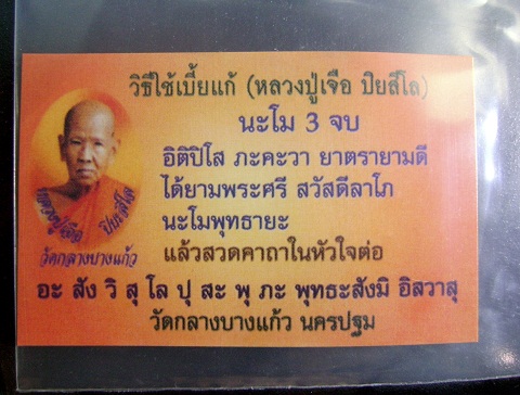 เบี้ยแก้หุ้มเงินลงยา 3 ห่วง หลวงปู่เจือ วัดกลางบางแก้ว จ.นครปฐม 