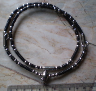 สร้อยกะลาตาเดียว บวกเม็ดสแตนเลสแท้ 3 ห่วง   เคาะเดียว 