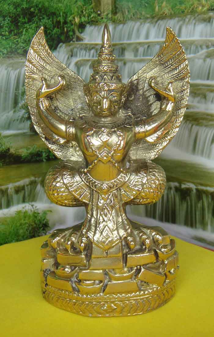 (((วัดใจเคาะเดียว ๑๐ บาทแดง))) พญาครุฑเหยียบทอง เนื้อทองเหลืองขัดมัน อำนาจบารมีความมั่งคั่งเงินทอง