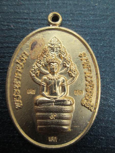เหรียญพระนาคปรกมหาเศรษฐีรวยตลอดชาติ เนื้อทองลำอู่ ตอกโค๊ตแจก+โค๊ต9 ปี2557 (1)