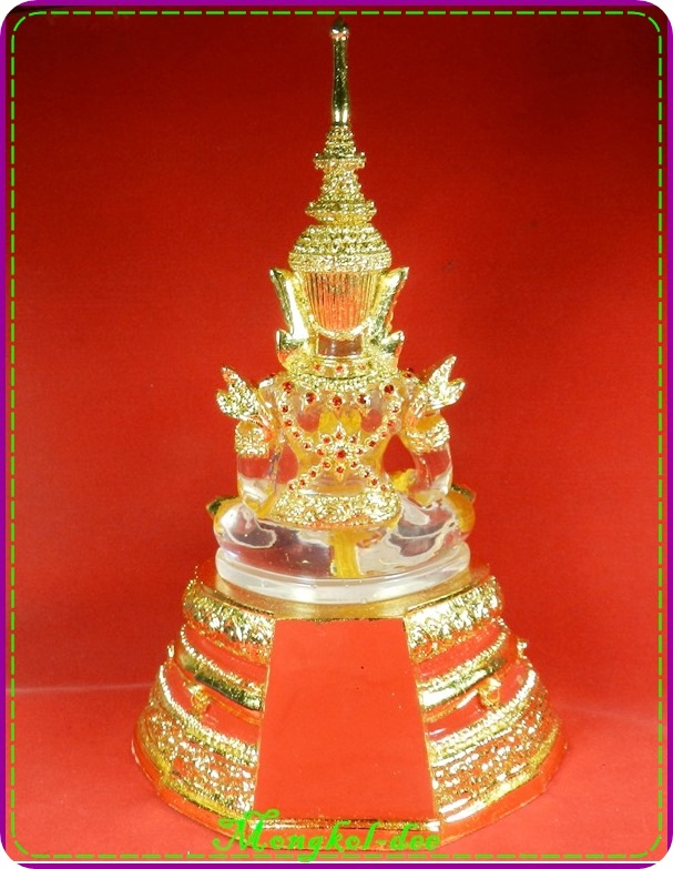 พระแก้วมรกตทรงเครื่อง หน้าตัก 5 นิ้ว หลวงพ่อฤาษีลิงดำ วัดท่าซุง จ.อุทัยธานี (((สภาพสวย ทางร