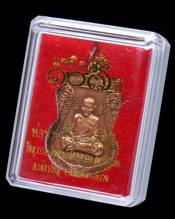 เหรียญเสมาเต็มองค์ เนื้อทองแดงรมซาติน พ่อท่านเอื้อม กตปุญโญ วัดบางเนียน