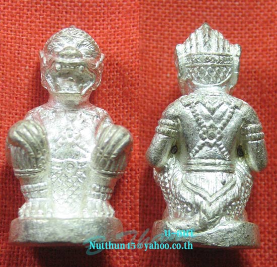 เคาะเดียว หนุมานหลวงปู่คำบุ เนื้อชนวนกระหลั่ยเงินก้นอุดสีผึ้งและชานหมาก ตอกโค้ด หลวงปู่คำบุ สวยๆ#D๒๗