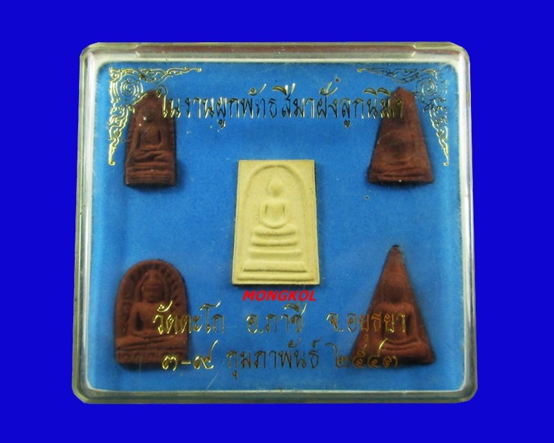พระชุดเบญจภาคีหลวงพ่อรวย วัดตะโก เนื้อผง พ.ศ.2543 จ.อยุธยา
