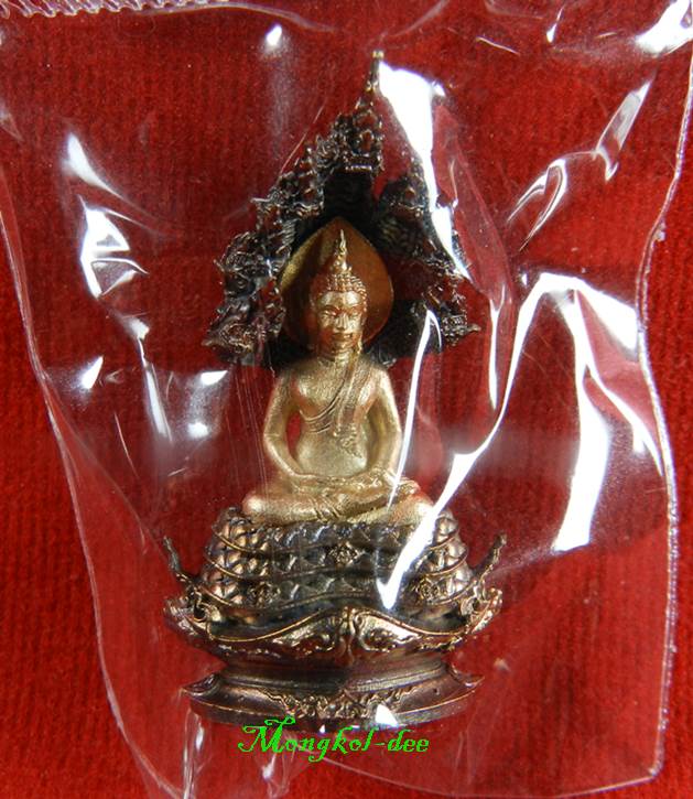 พระพุทธศิลป์นาคปรก สูง 3.6ซม ปรกนวะ องค์พระไวท์บรอนซ์ รุ่นมุจจลินท์มหาโภคทรัพย์ จ.อยุธยา #843