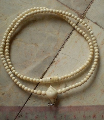 สร้อยงาช้างแท้ เม็ดประคำ  4 มิล  หัวขุน  เคาะเดียว 