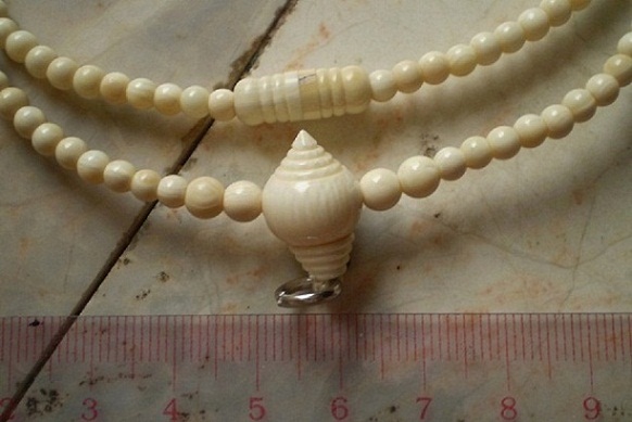 สร้อยงาช้างแท้ เม็ดประคำ  4 มิล  หัวขุน  เคาะเดียว 