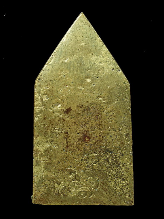 เหรียญหล่อชินราชห้าเหลี่ยม เจ้าคุณศรี ปี 2494 พิมพ์ใหญ่ ตอก มค1 สภาพสวยน้ำทองกระจาย