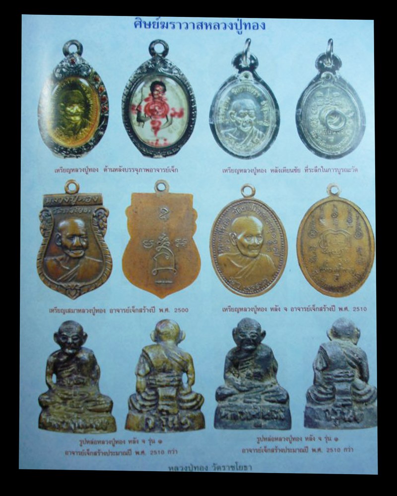 รูปหล่อรุ่นแรกหลวงพ่อทอง วัดราชโยธา ยังมียาขัดติดอยู่ครับ