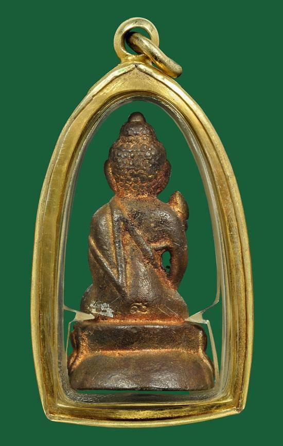 พระกริ่งสายรกพระพุทธเจ้า หลวงปู่ญาท่านสวน เนื้อแดง(นิยม)