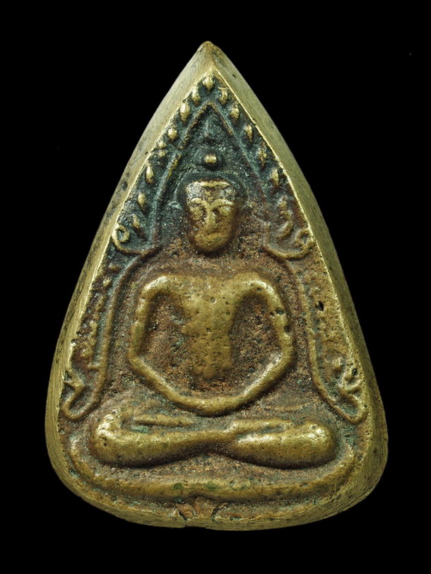 เหรียญหล่อหยดน้ำ หลวงพ่อน้อย วัดศรีษะทอง พิมพ์ข้างกนกนิยม ปี 2487